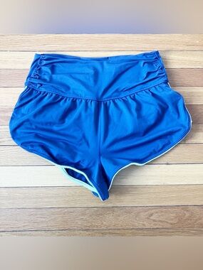 Free People Movement Grey Yellow Workout Gym Athleisure Athletic Shorts Large